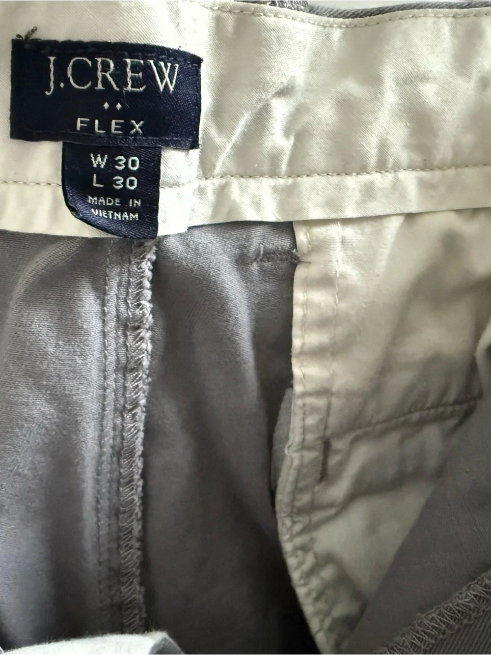J. Crew Men’s Light Gray Cotton Chinos
